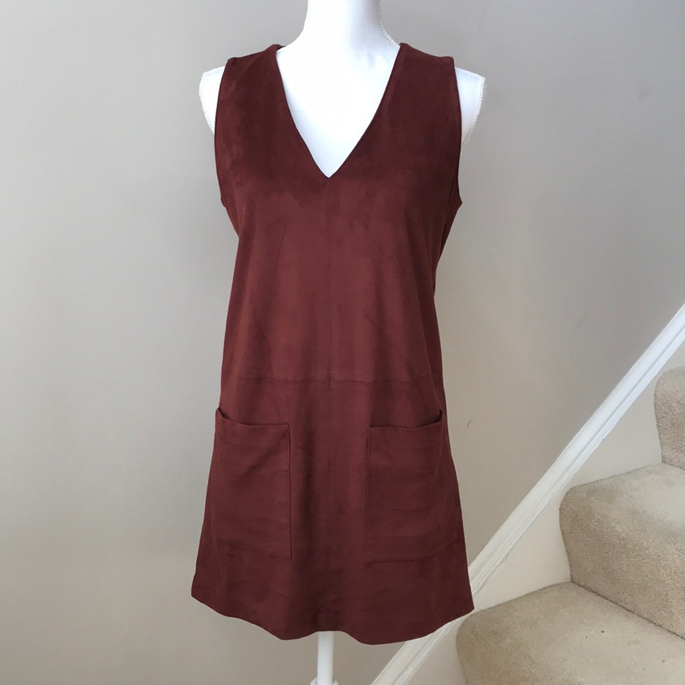 Brown Suede Dress with Pockets